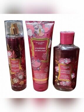 NEW PINKBERRY CLOUDS 3-PIECE BATH & BODY SET BY BATH AND BODY WORKS